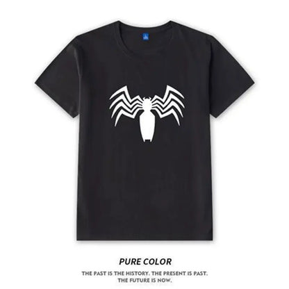 Lovely Superhero T-shirt Men's Venom Print Tshirt Marvel Spiderman Summer Daily Short Sleeved Clothes Y2k Fashion Daily Tees