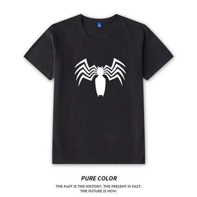 Lovely Superhero T-shirt Men's Venom Print Tshirt Marvel Spiderman Summer Daily Short Sleeved Clothes Y2k Fashion Daily Tees
