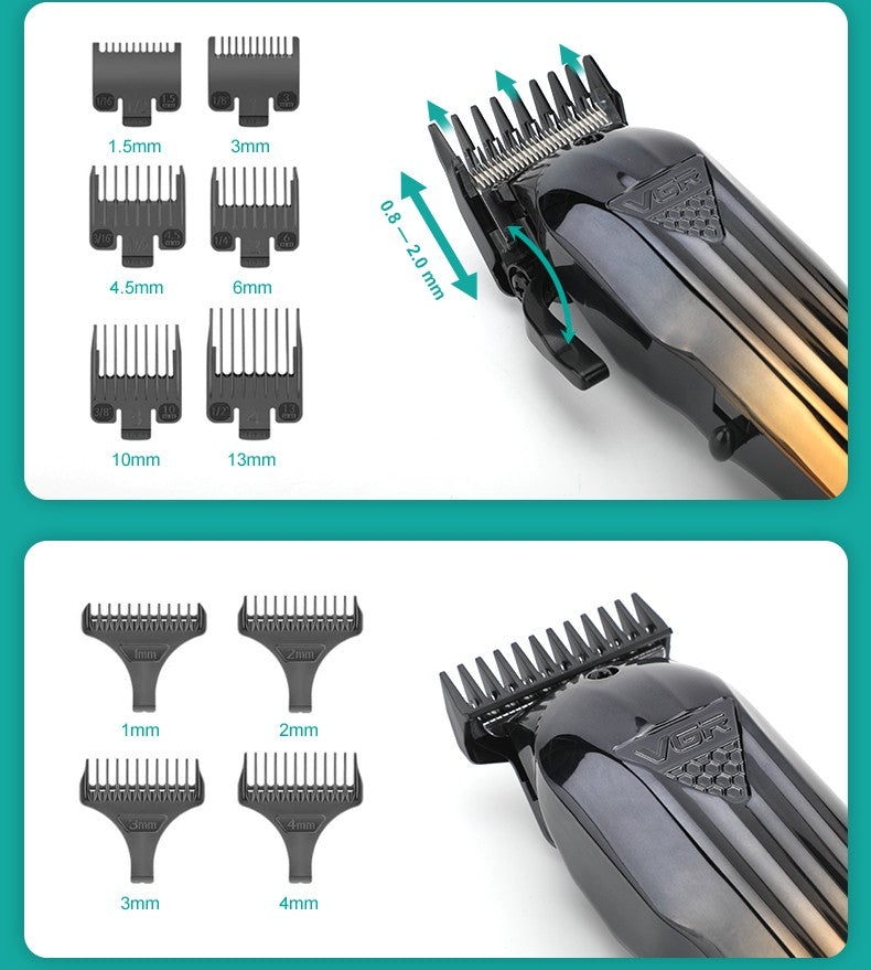 VGR 644 gradient hair cutting combination electric shaver rechargeable professional men's hair clipper carving electric pusher