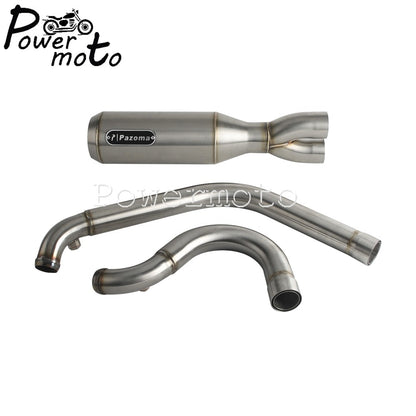 Big Bore Stepped 1 3/4" to 2" head pipe 2-into-1 Exhaust Pipe For Harley Dyna Fat Bob CVO Low Rider Street Bob Super Glide 06-17