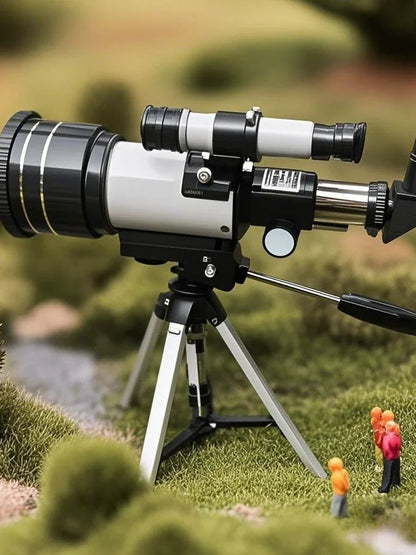 Telescópio 70mm Abertura 300mm para Iniciantes em Astronomia - Telescópio FM70300 com Tripé e Acessórios, para Observação da Lua e Estrelas