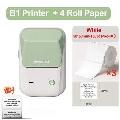 Portable Niimbot B1 Wireless Label Maker Adhesive Sticker Printer Labeling Machine DIY 20-50mm Labels for Office Home