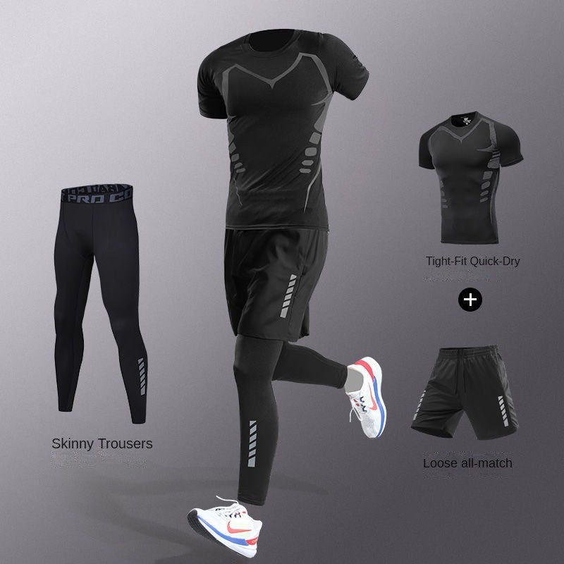 3-7Pcs Men's Ice Fiber Quick-Dry Running Fitness Full Set/Suit Tracksuit For Marathon, Training Cycling?Jogging,Gym? sweatpants