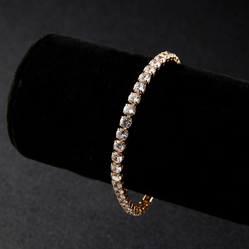 Nova Moda Cristal Bracelete Feminino Pulseiras Corrente Dourada Elástico Pulseiras Jóias de Mão Acessórios de Casamento