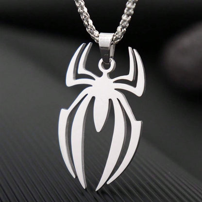 Colar Cosplay com Pingente de Aço Inoxidável Masculino Logotipo de Homem-Aranha de Super-Herói Corrente Gargantilha Acessórios de Joias Presente