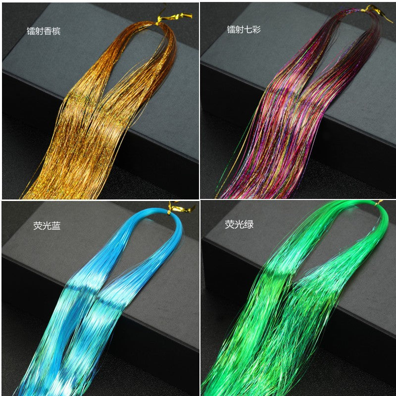 Hair Tinsel Kit With Tool 4200 strands Fairy Tinsel Hair Extensions 12 Color Sparkling Shiny Heat Resistant Highlights Glitter