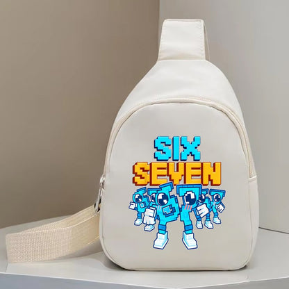 Children Chest Bag Six Seven Italian Brainrot Kids Bag for Girl Boy Daily Travel Purse Cartoon 6 7 Memes Long Strap Shoulder Bag