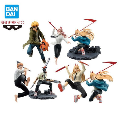 Em estoque Bandai Banpresto Original Chainsaw Man VIBRATION STARS Power Denji Figure Enfeites Coleção Modelo Personagens de Anime Fofo