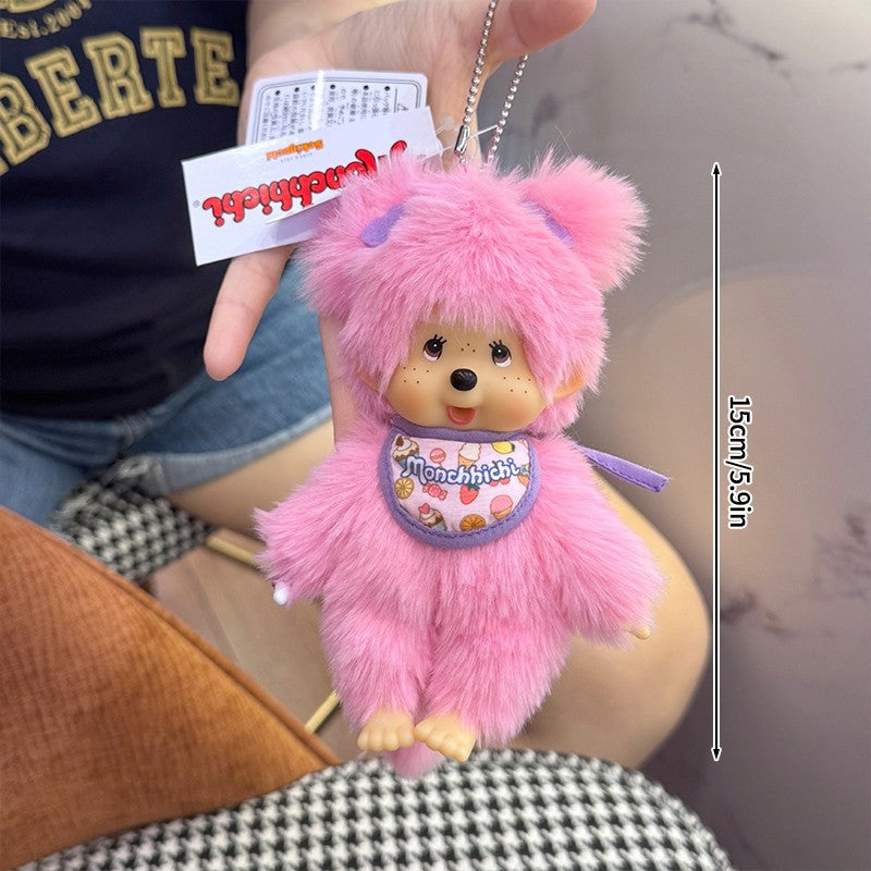 2026 NEW Monchhichi Plush Doll Pendant Kawaii Monkey Keychain Cute Cartoon Couple Keyring Bag Charms Birthday Gift ??? ?????