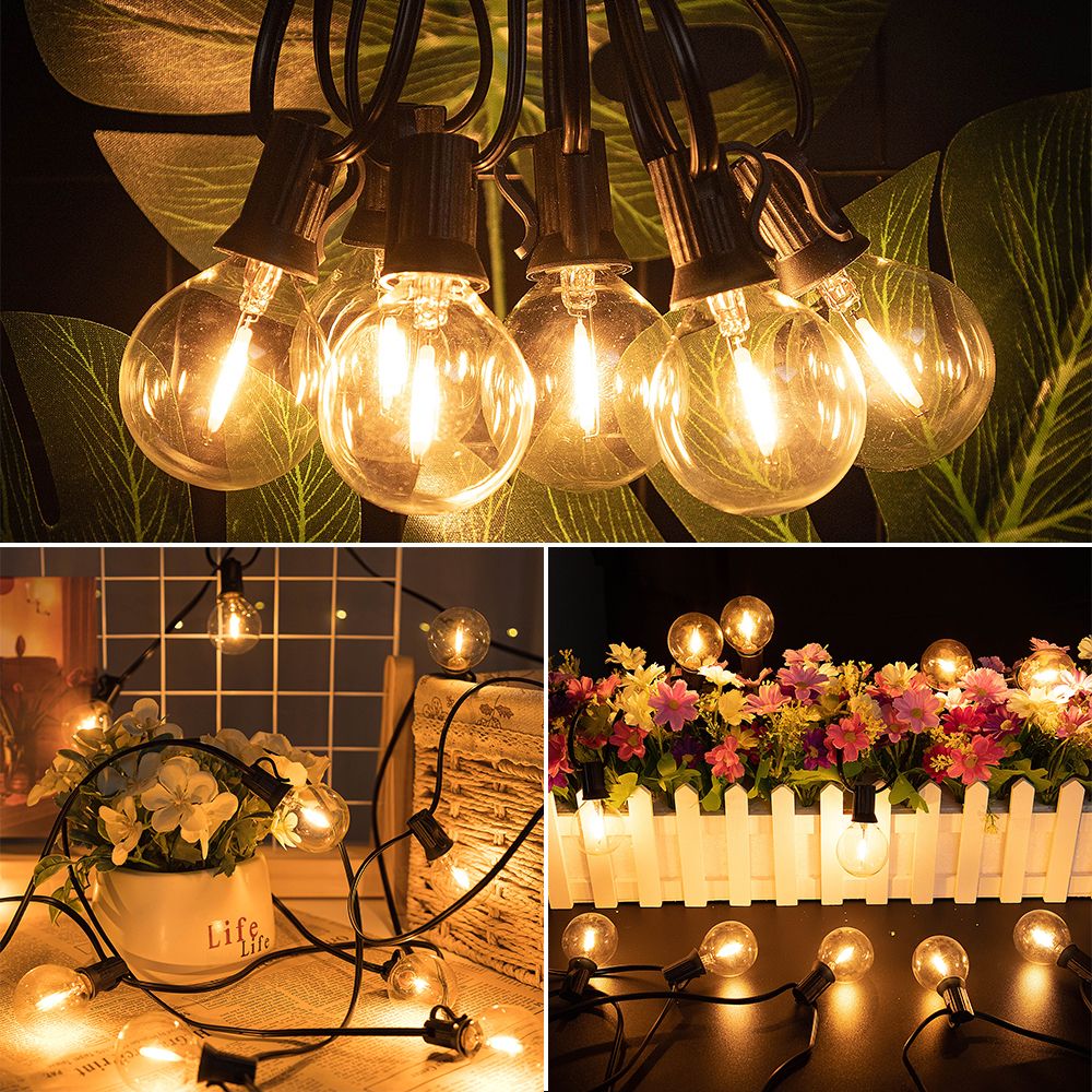 Outdoor LED Waterproof G40 String Light EU Plug Shatterproof Light Bulb Garden Fairy String Lights for Patio Festoon Party Decor