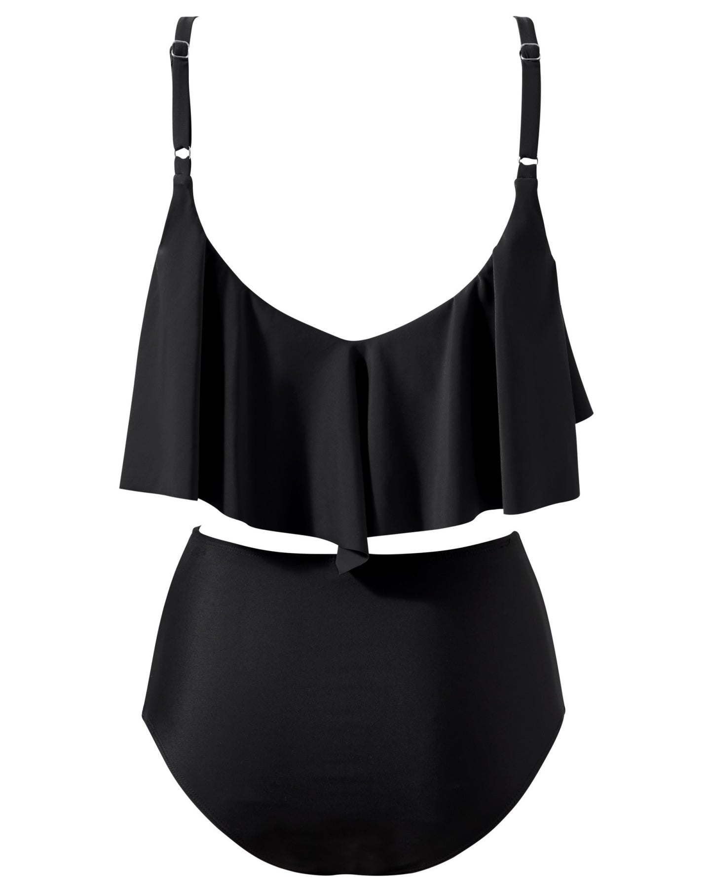 Women Tankini Ruffle High Waisted Swimsuits Tummy Control Bathing Suits Swimwear Beachwear Padded XXL Size Bikini Set Female