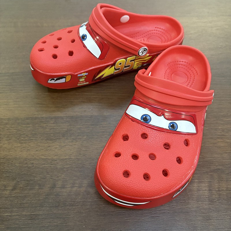 Chinelo Disney Relâmpago McQueen Pixar, Desenho Animado, Impermeável, Sólido, Chinelos de Buraco, Sandálias de Exterior, Sapatos EVA Respiráveis, Presente