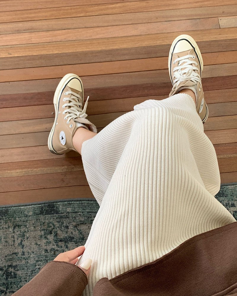 New pink autumn/winter corduroy skirt loose large size high waist slim A-line long women's skirt