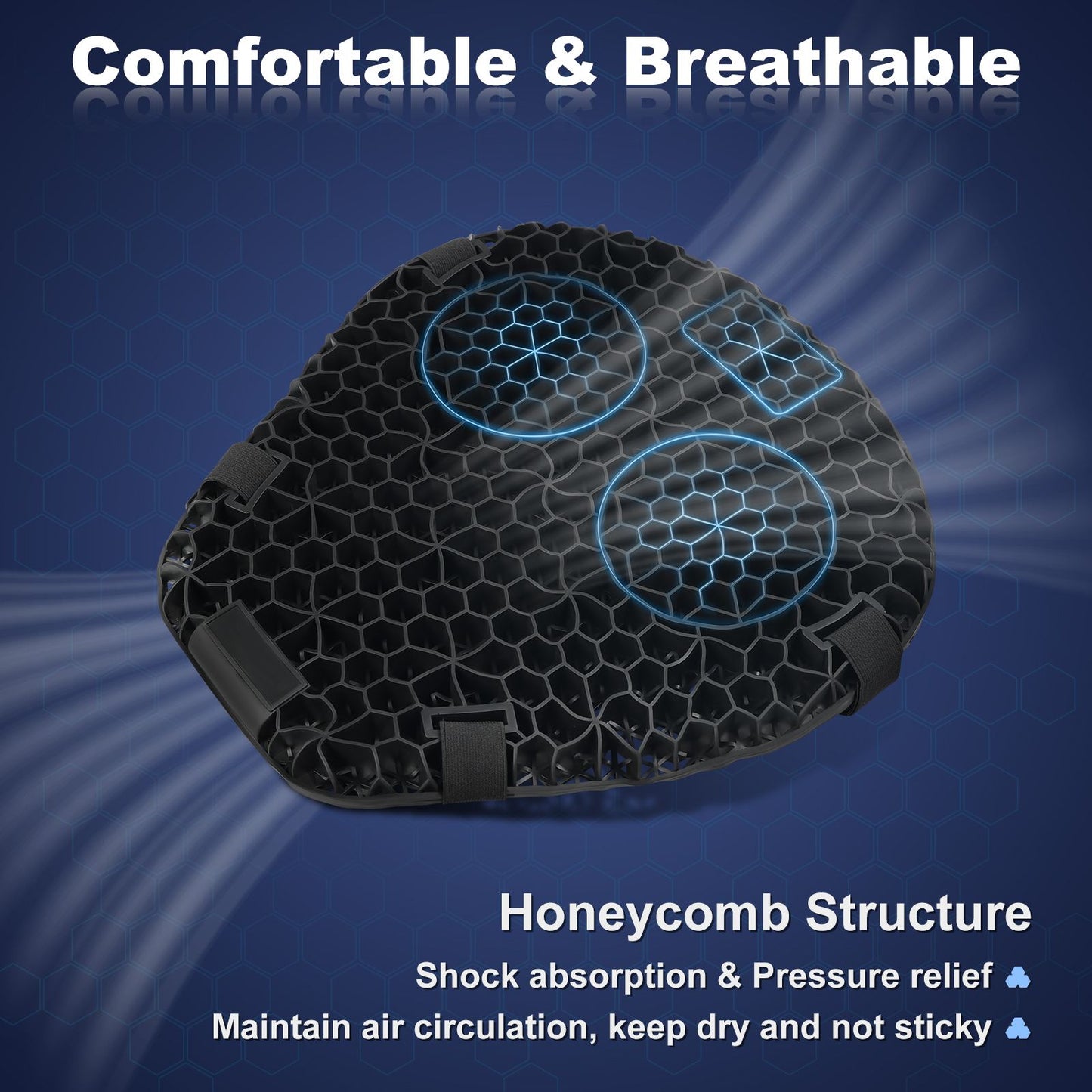 Assento de Almofada de Motocicleta Universal Inflável 3D Almofada de Absorção de Choque a Ar Almofada de Sela Modificada Acessórios para Motocicleta