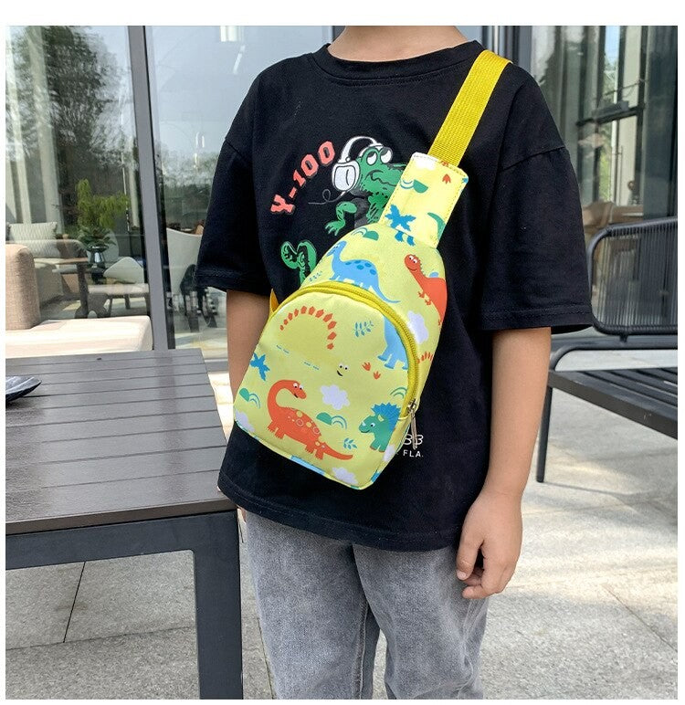 Bolsas de Ombro de Dinossauro Fofas Infantis Bolsas de Peito Casuais Novas para Meninas e Meninos Porta-Moedas de Nylon Bolsas Pequenas a Tiracolo