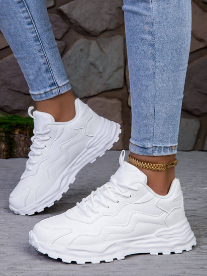 Fashion Woman Vulcanize Platform Casual Sneakers Women Flats Mesh Breathable Running Walking Shoes Chunky Sports Shoe