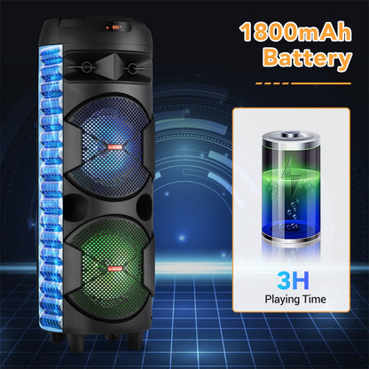 Caixa de som Bluetooth Portátil 6000W Subwoofer Graves Potentes Sistema de Som para Festa Dj Karaokê Luzes RGB Caixa de Som Recarregável