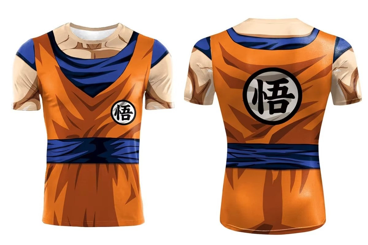 Adult and Children's Dragon Ball Goku Compression Shirts Cosplay Jerseys Summer Anime 3D Printed Short Sleeved T-shirts Gym Tops