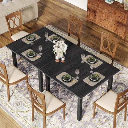 Wood Dining Table Modern Kitchen Table for Dining Room Living Room, 2-4 People Dining Room Table Square Dinner Tables with Wood