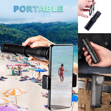 10-300x40 Zoom Telescope HD 4K Portable Strong Binoculars Long Range Professional Monocular BAK4-Prisms For Hunting Camping