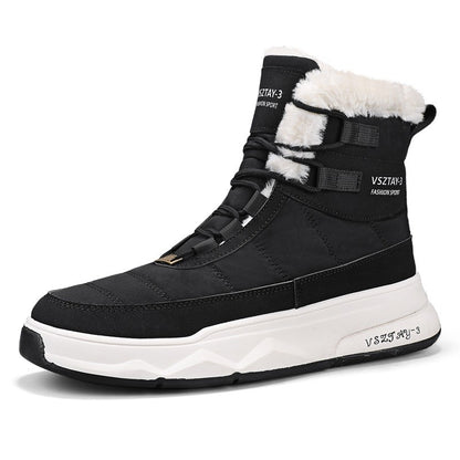 Men's Winter Plus Velvet Warm High-top Down Bread Shoes Waterproof and Non-slip Cotton Shoes Men's Big Boots==bottes Pour Hommes