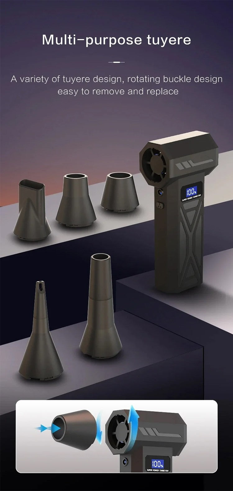 JH Portable Air Blower Free shipping Mini Turbo Jet Fan Handheld Brushless Motor 130000 RPM 52m/s Industrial Duct Fan