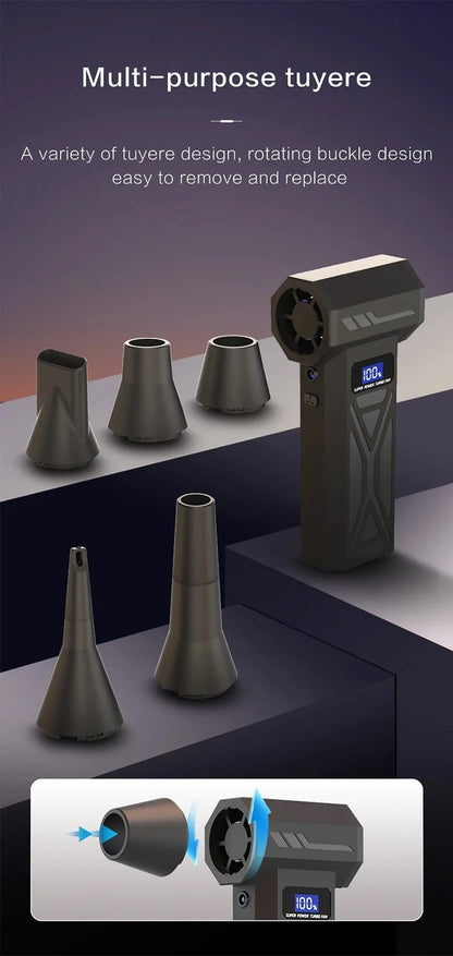 JH Portable Air Blower Free shipping Mini Turbo Jet Fan Handheld Brushless Motor 130000 RPM 52m/s Industrial Duct Fan