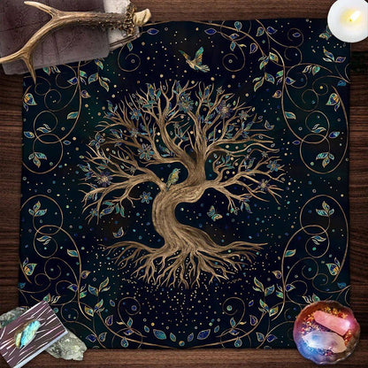 Tree Of Life Tarot Tablecloth Altar Cloth Pagan Spiritual Pendulum Witchcraft Astrology Oracle Card Pads Room Home Decor