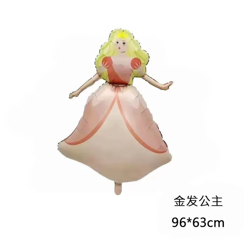 New Dream Princess Castle Pumpkin Cart Aluminum Film Balloon, Swing Bear, Children's Birthday Party Decoration Props