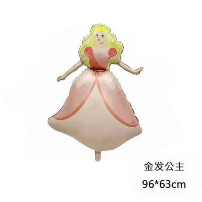 New Dream Princess Castle Pumpkin Cart Aluminum Film Balloon, Swing Bear, Children's Birthday Party Decoration Props