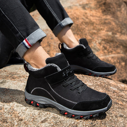 Waterproof Winter Men Boots Suede Warm Snow Outdoor Sneakers Boots Men Work Casual Shoes High-top Non-slip Ankle Boots