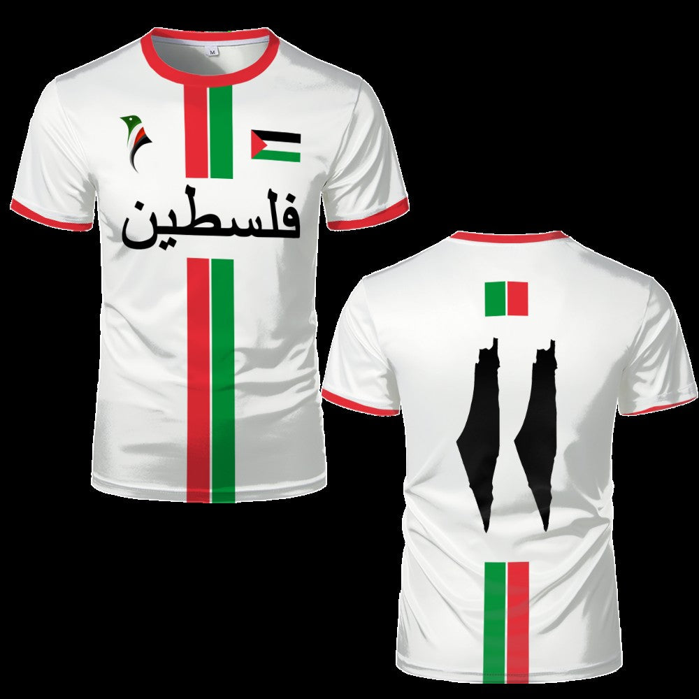 Palestine Football T Shirts Summer Fashion Short Sleeve Palestinian Flag 3D Printed T-shirts Casual O Neck Loose Mens Tops Tees