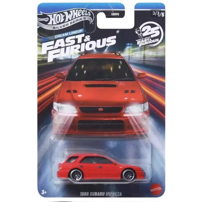 Hot Wheels Série Prata 2026Fast & Furious Dream Lineup Subaru Chevy Ford Camaro Nissan Carro de Liga Fundida em Escala 1:64 Presente Colecionável