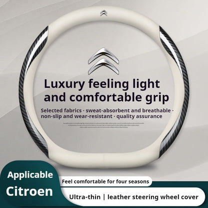 Capa de Volante de Couro para Carro Citroen C1 C2 C3 C4 C5 C6 C4L VTS Berlingo Picasso Aircross Sega Ely See C3-XR Acessórios