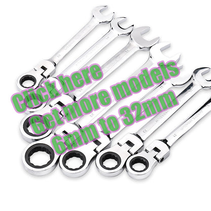 10mm Ratchet Wrench of Keys Spanner Set Hand Tool 72-Tooth Ratcheting Flexible Head Mirror Finish 10mm Auto and Home Repair 1 pc