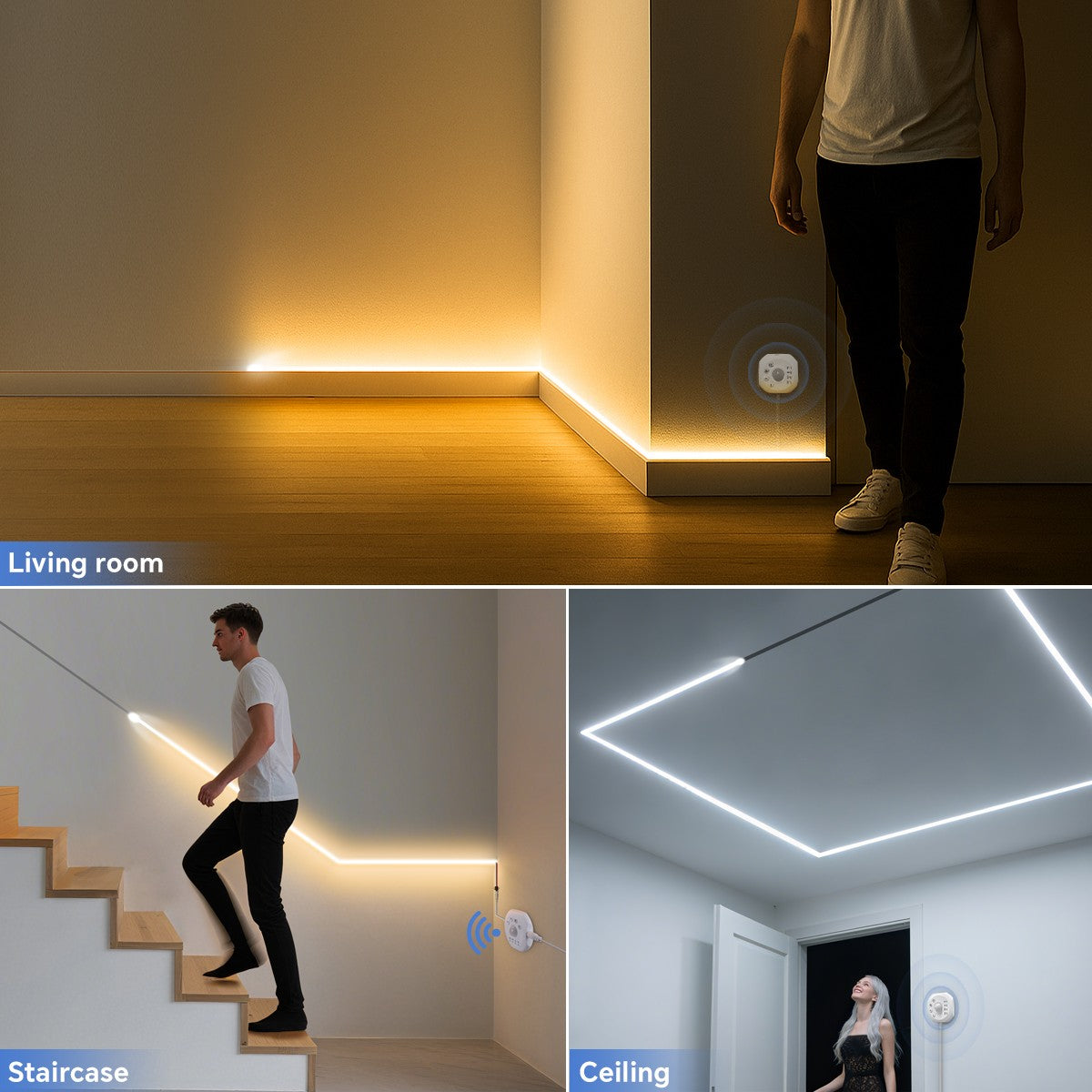 WS2811 Horse Race Chase LED Strip Light Motion Sensor Fairy Night Lamp For Bedroom Room Ceiling Christmas Decoration Lighting