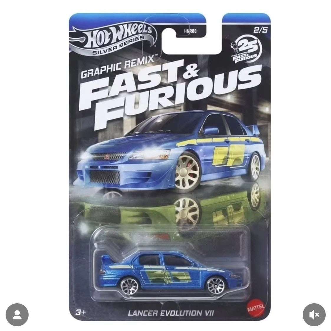 In Stock Hot Wheels 2025 HNR88 Silver Series Graphic Remix Fast & Furious Car Models 1/64 Honda S2000 Nissan Volkswagen Car Gift