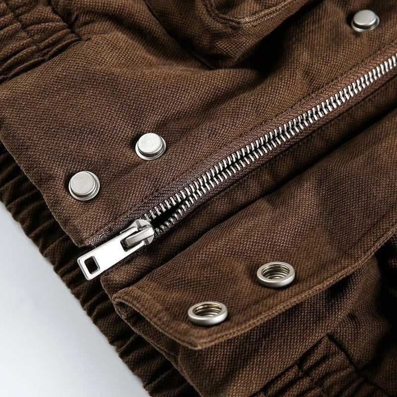 ?Mirrordust?Winter Jackets Men Thicken Warm Coat Vintage Loose Padded Jackets Big Pocket Fur Collar Jackets Outwear Unisex