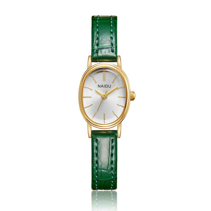 Elegant and fashionable ladies watch simple smooth dial oval case ladies quartz watch