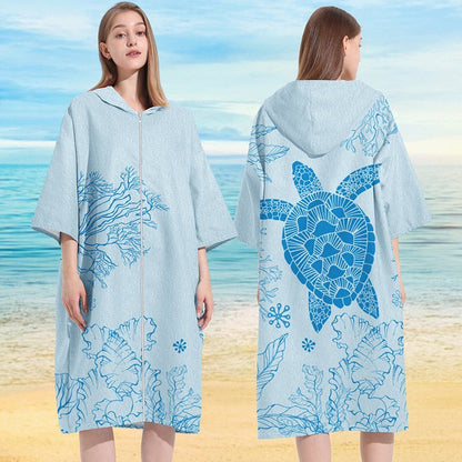 Beach bathrobe Cape surf poncho adult men hooded  Quick drying bath towel for outdoor sandbeach from China