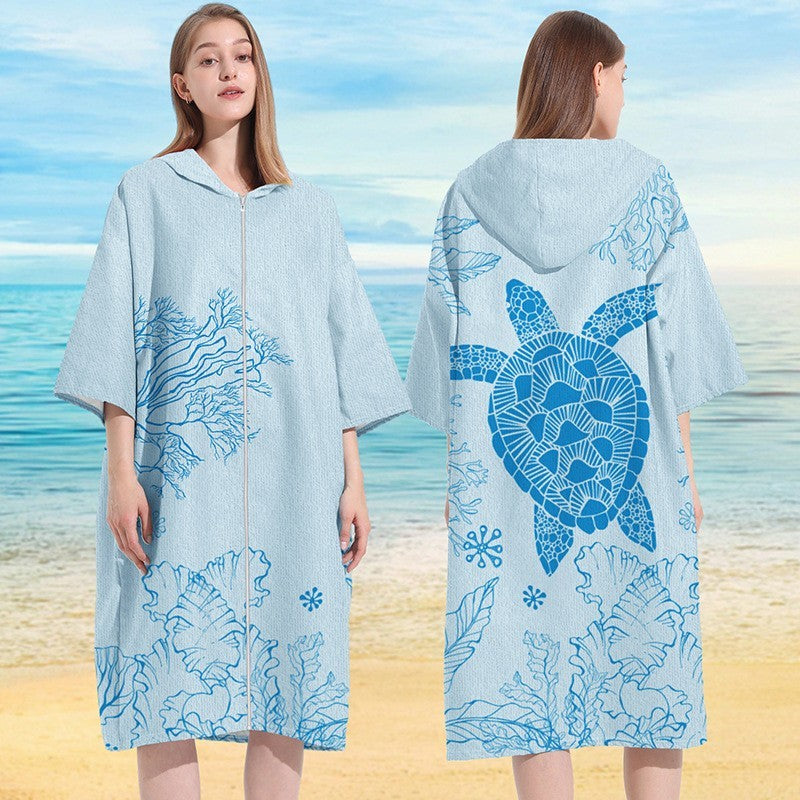 Beach bathrobe Cape surf poncho adult men hooded  Quick drying bath towel for outdoor sandbeach from China