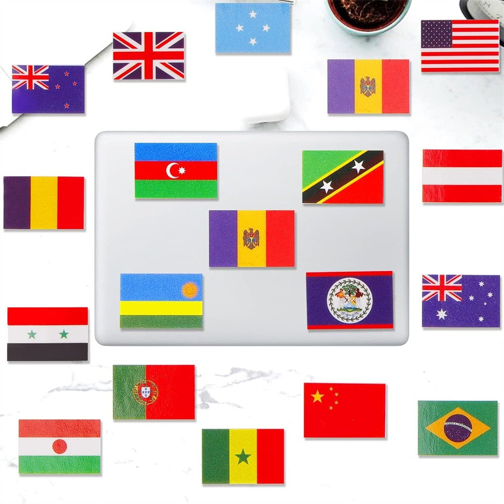 6 Sheets World Flag Stickers Self-Adhesive 192 Countries PVC Planner Travel Stickers Face Stickers for Theme Parties Journal
