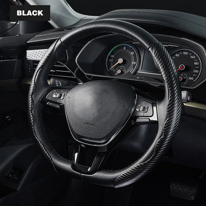 Capa Universal de Volante Antiderrapante de Fibra de Carbono para Carro, Capa Auxiliar de Volante para Carro, Acessórios Antiderrapantes