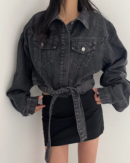 2 colors Women's casual Jean Coats 2025 Spring Women Denim Jacket Long Sleeve cropped Female Girls streetwear(N2418)