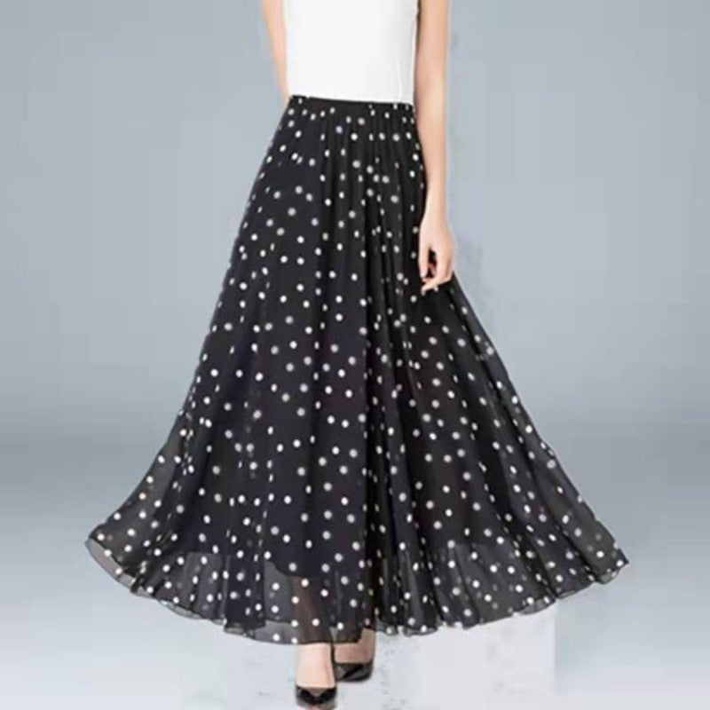 Chiffon Floral Maxi Summer Skirt Women Long High Waist Holiday Dance Skirt Elegant Beach Boho Hot Sale Lady Vintage Girl Fairy