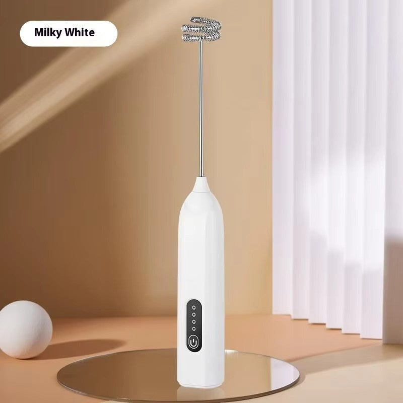 Portable egg beater, charging electric milk frother, mini handheld beverage milk coffee machine, 3-speed household kitchen mixer