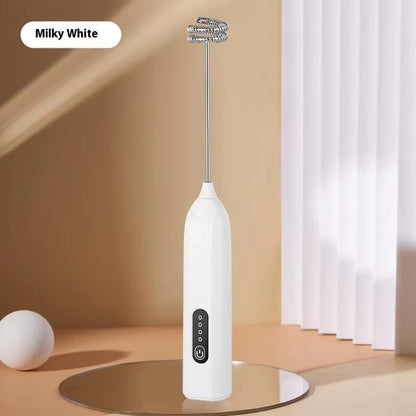 Portable egg beater, charging electric milk frother, mini handheld beverage milk coffee machine, 3-speed household kitchen mixer