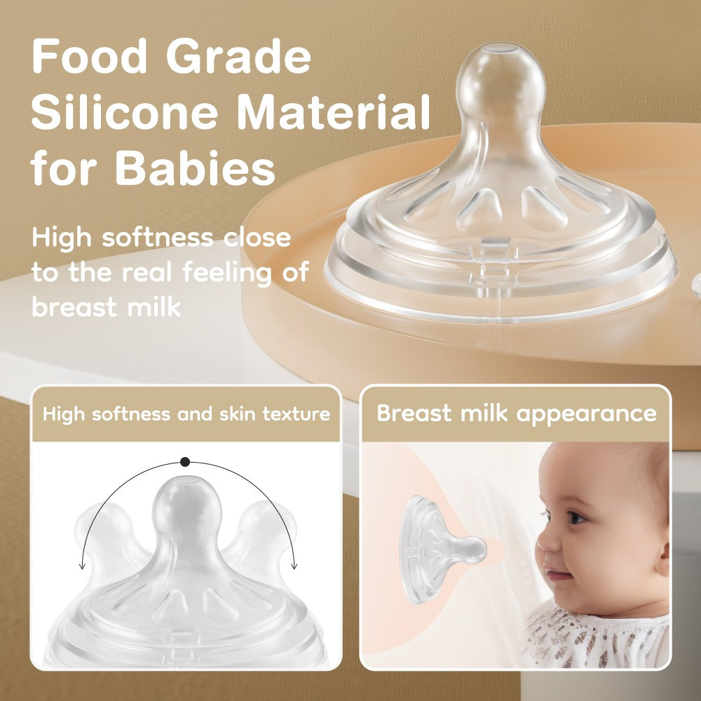 MAMIJOY 150/240/330ML Baby Bottle With Handle Anti-bloating?Anti-drop Clear Scale Milk Bottle Feeding Baby Bottles BPA-FREE PP15