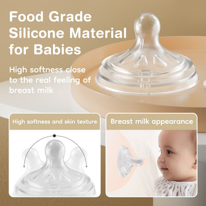 MAMIJOY 150/240/330ML Baby Bottle With Handle Anti-bloating?Anti-drop Clear Scale Milk Bottle Feeding Baby Bottles BPA-FREE PP15