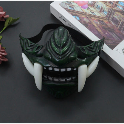 Japanese Samurai Ghost Devil Mask Halloween Devil Samurai Mask Role Playing Japanese Horror Killer Thick Plastic Mask Party Prop